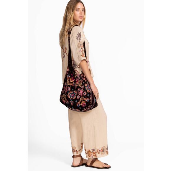 Johnny Was Velvet Tote Bag, NEW, Misty Leopard - Picture 9 of 11